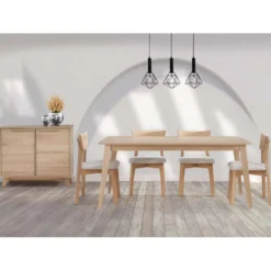 Table à manger rectangulaire 70" avec 4 chaises - grège
