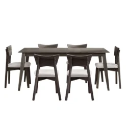 Table à manger rectangulaire 70" avec 6 chaises - ardoise