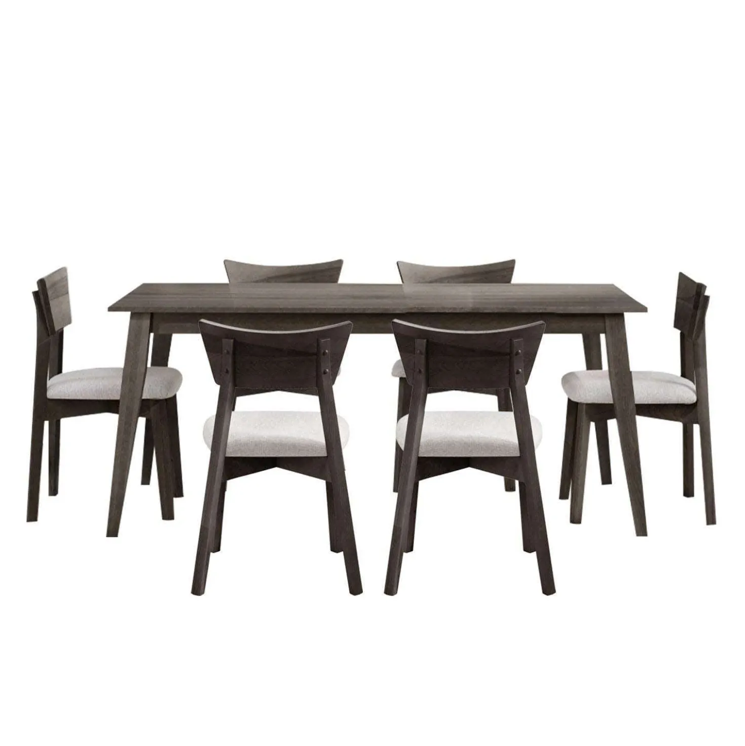 Table à manger rectangulaire 70" avec 6 chaises - ardoise