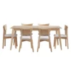 Table à manger rectangulaire 70" avec 6 chaises - grège
