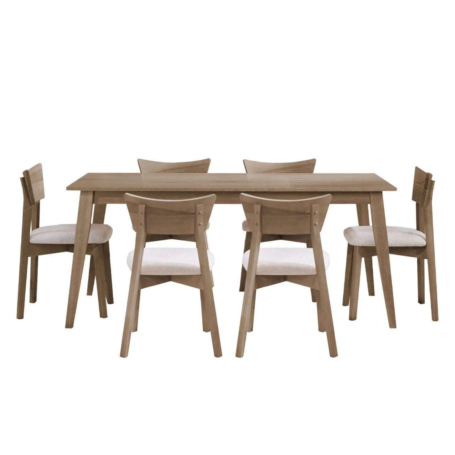 Table à manger rectangulaire 70" avec 6 chaises - gris