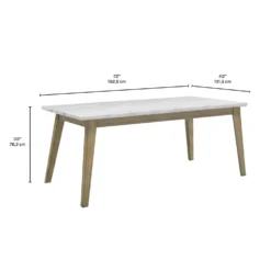 Table à manger rectangulaire avec plateau en marbre 72