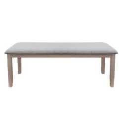 Table à manger rectangulaire avec rangement, 4 chaises et 1 banc - gris