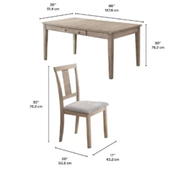Table à manger rectangulaire avec rangement et 6 chaises - gris