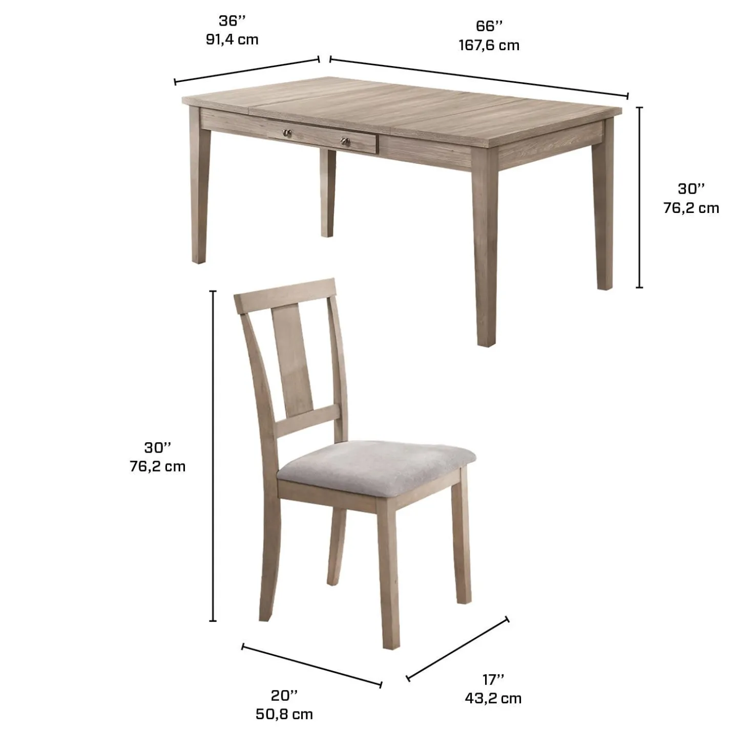 Table à manger rectangulaire avec rangement et 6 chaises - gris