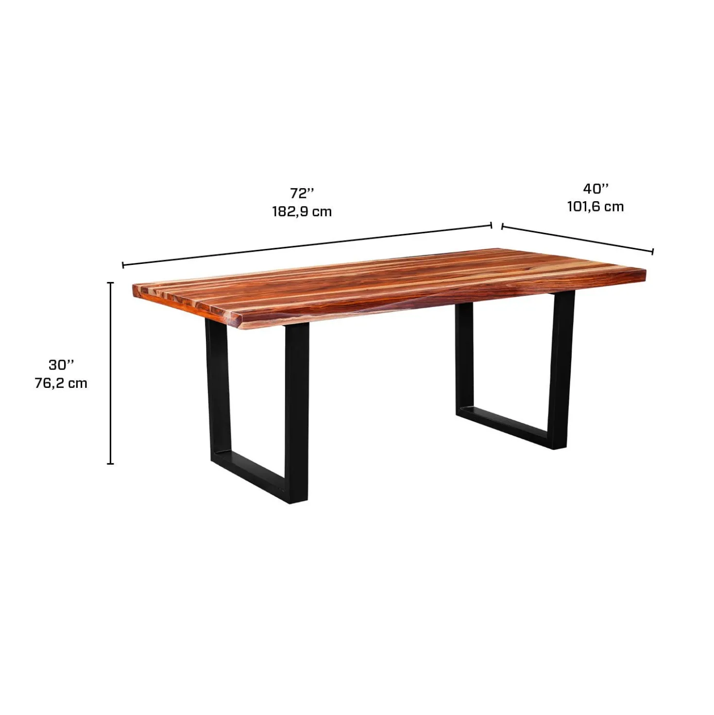 Table à manger rectangulaire en bois massif, 4 chaises et banc- 72"