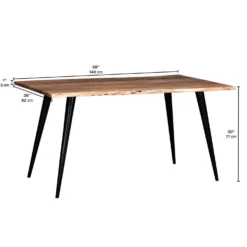 Table à manger rectangulaire en bois massif 58