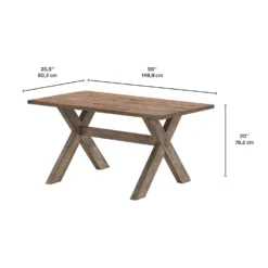 Table à manger rectangulaire en bois massif 59