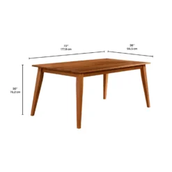 Table à manger rectangulaire en bois massif 70" - brun
