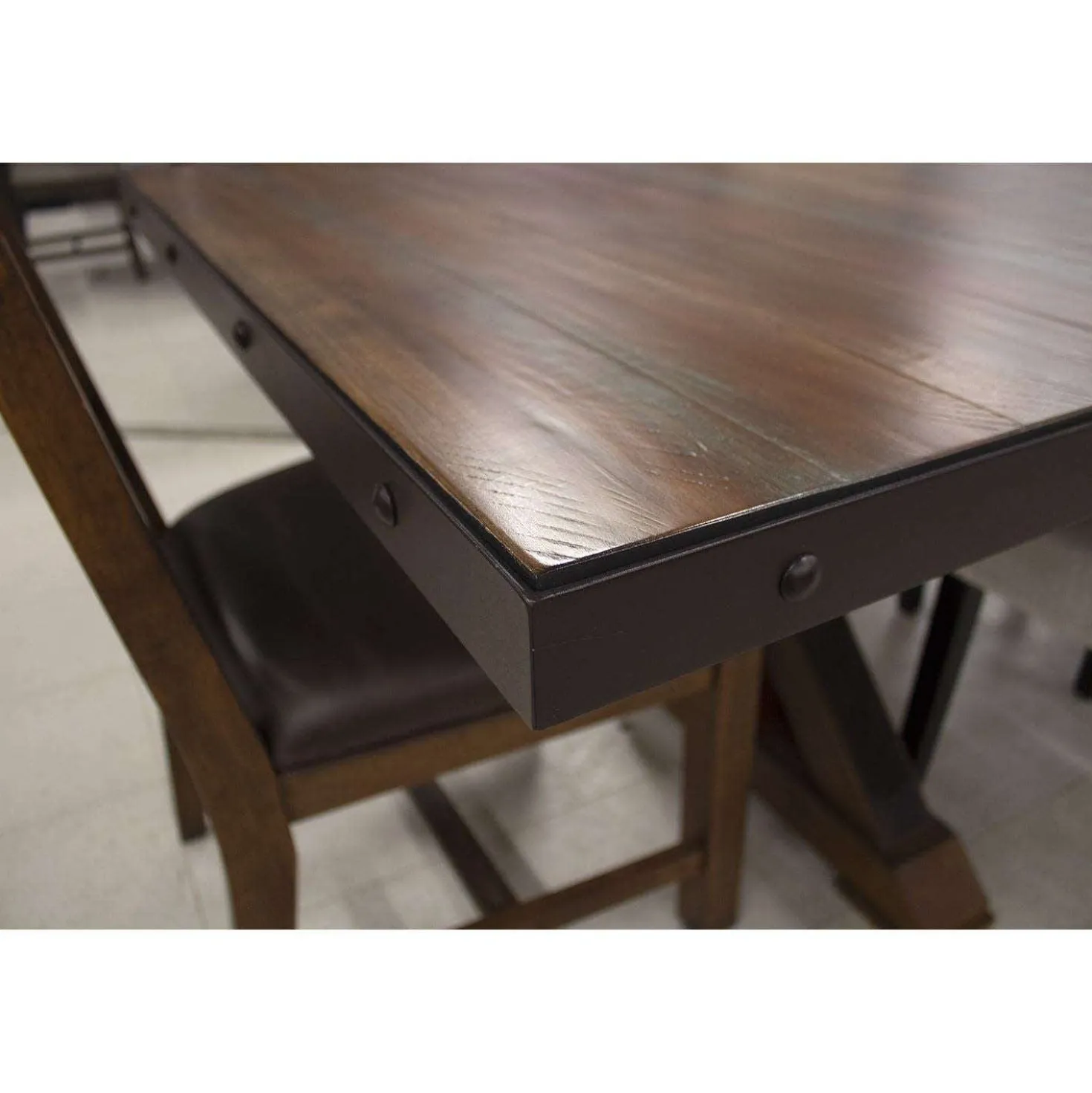 Table à manger rectangulaire en bois massif 79"