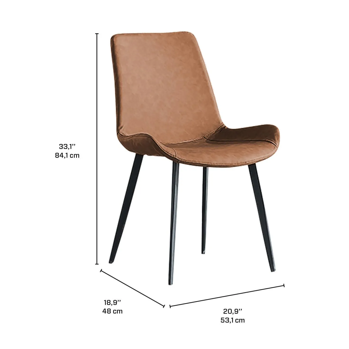Table à manger rectangulaire en bois massif et 4 chaises - 67"