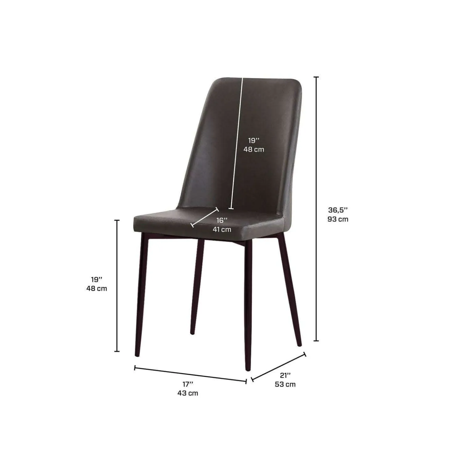 Table à manger rectangulaire en bois massif et 4 chaises- 72"
