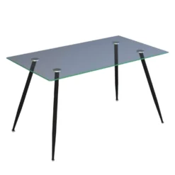 Table à manger rectangulaire en verre 59"