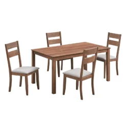 Table à manger rectangulaire et 4 chaises - beige