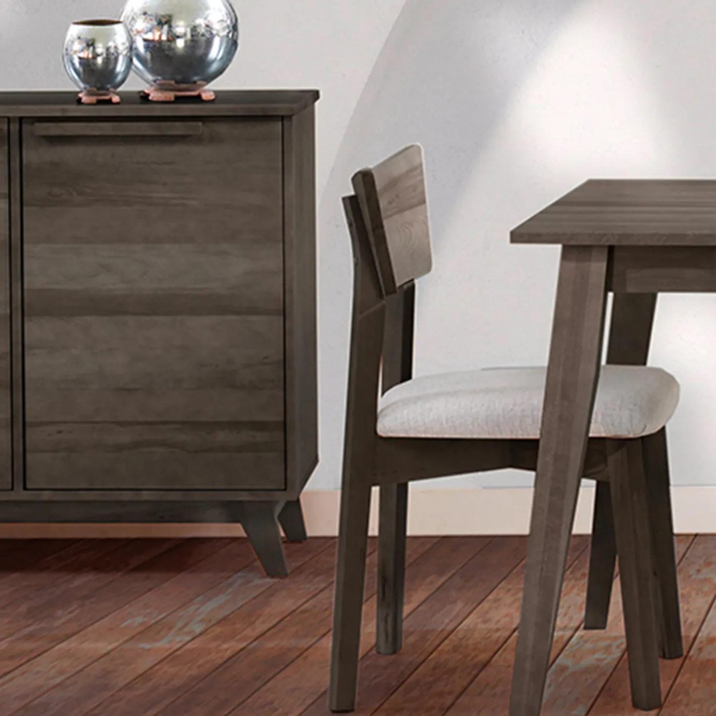 Table à manger rectangulaire extensible (48" à 60") avec 4 chaises - ardoise