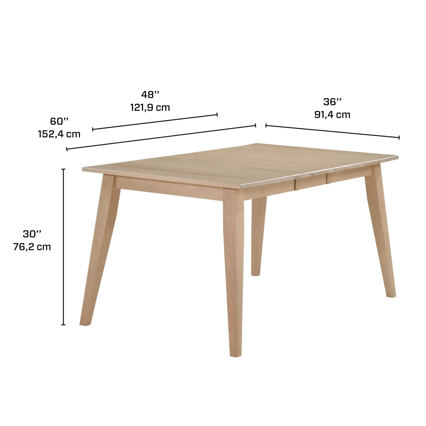 Table à manger rectangulaire extensible (48" à 60") avec 4 chaises et banc - grège