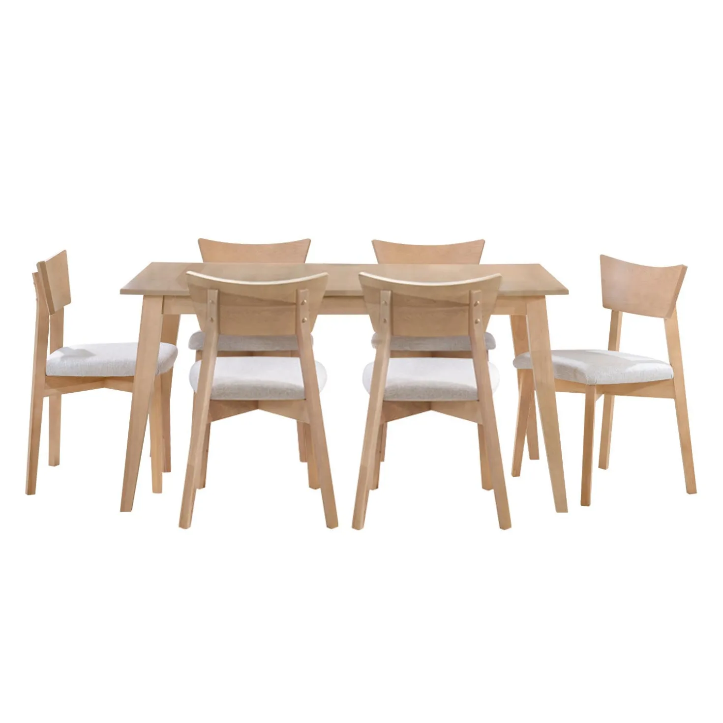 Table à manger rectangulaire extensible (48" à 60") avec 6 chaises - grège