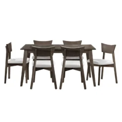 Table à manger rectangulaire extensible (54" à 70") avec 6 chaises - ardoise