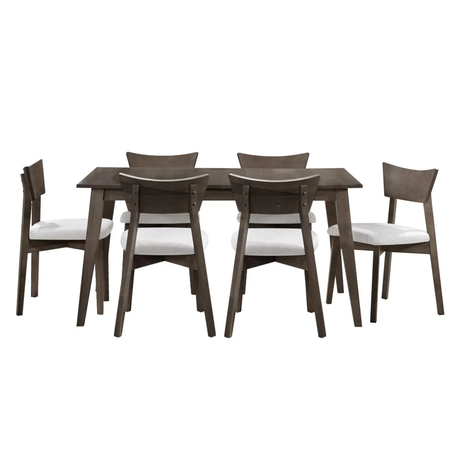 Table à manger rectangulaire extensible (54" à 70") avec 6 chaises - ardoise