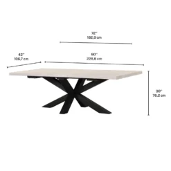 Table à manger rectangulaire extensible 72