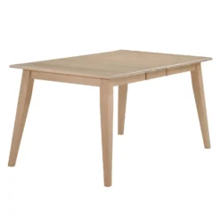 Table à manger rectangulaire extensible en bois massif 48" à 60" - grège