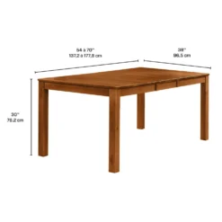 Table à manger rectangulaire extensible en bois massif 54" à 70"