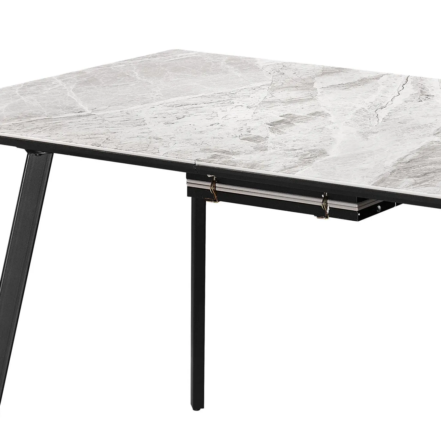 Table à manger rectangulaire extensible en pierre sintérisée 63" à 79"