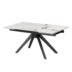 Table à manger rectangulaire extensible en pierre sintérisée 63" à 95"