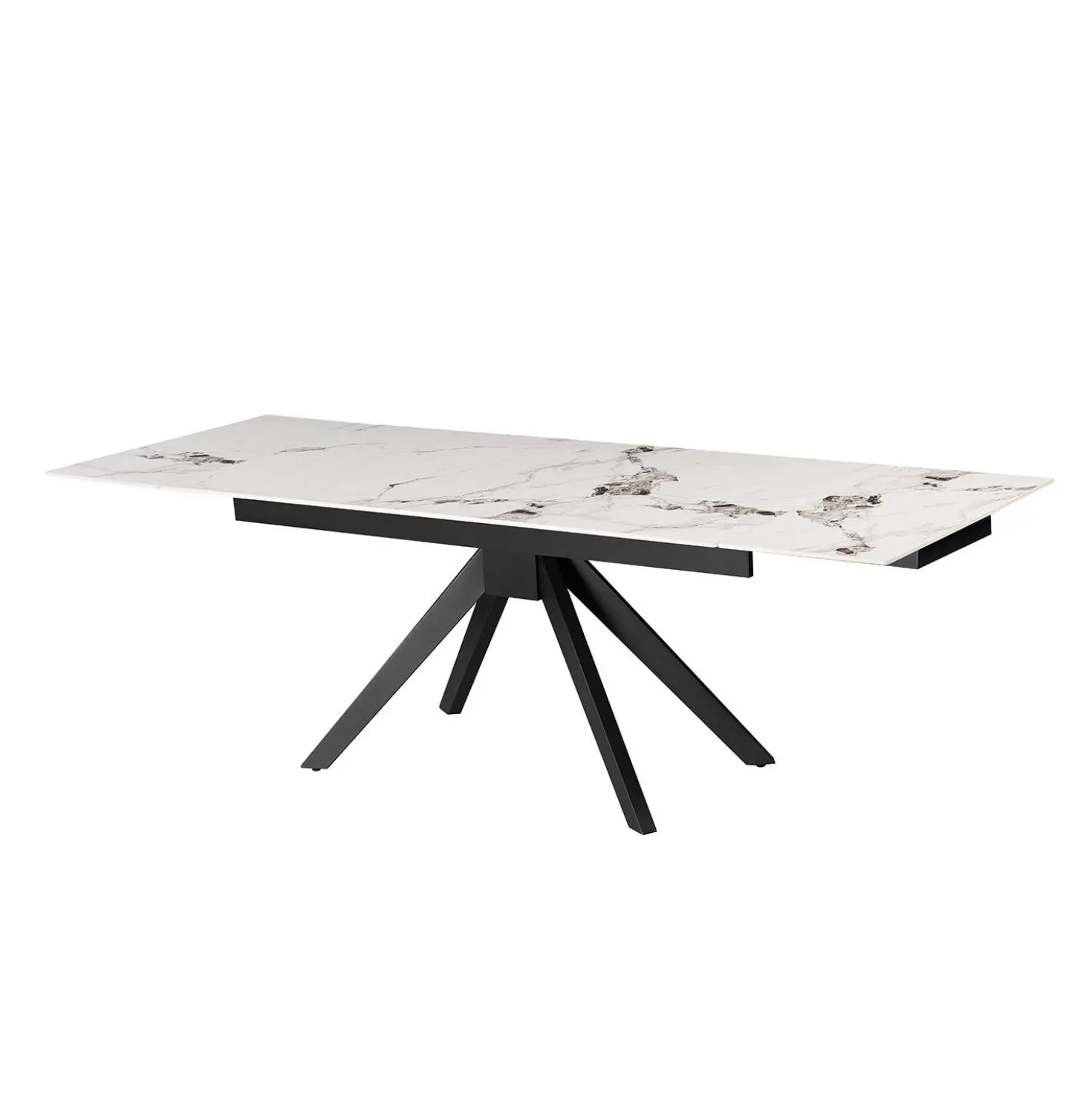 Table à manger rectangulaire extensible en pierre sintérisée 63" à 95"