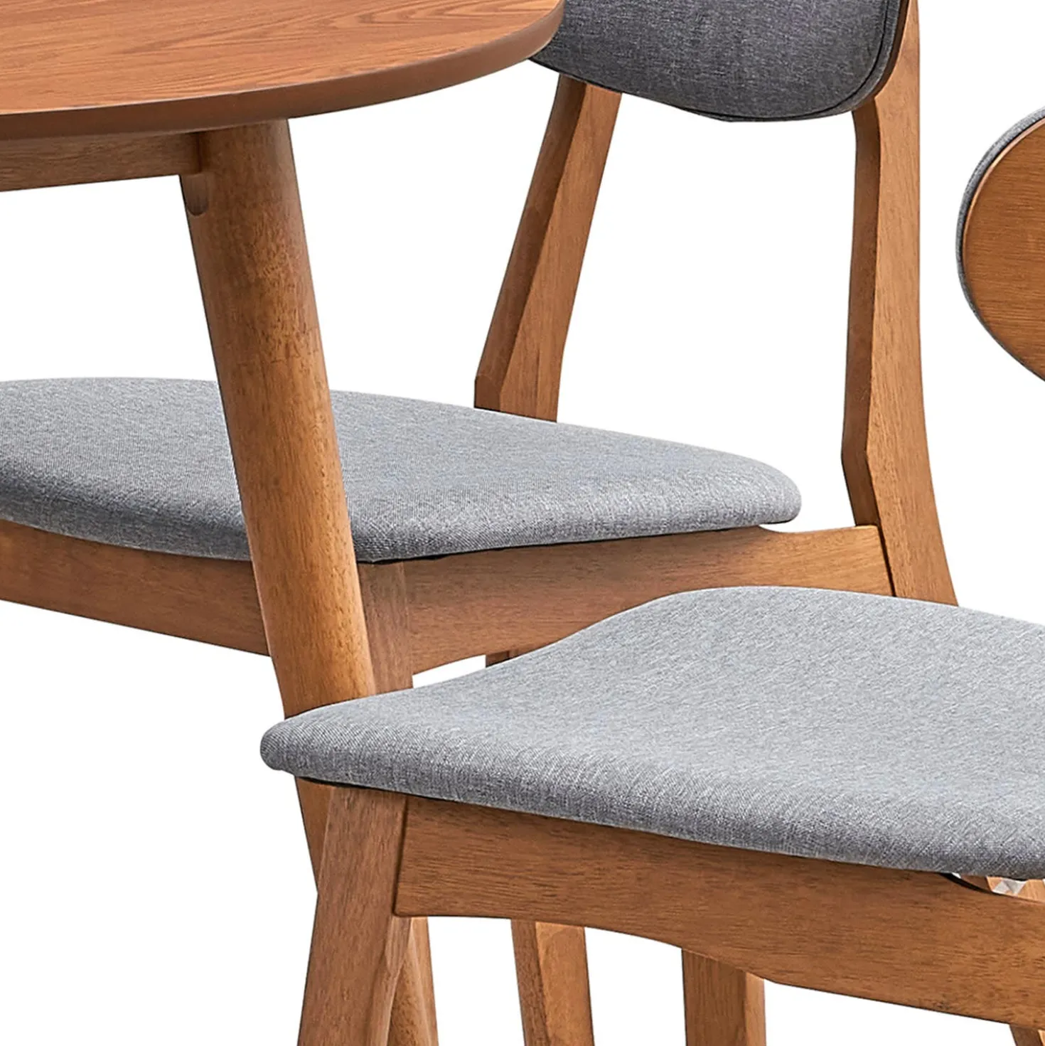 Table à manger ronde avec 4 chaises - gris