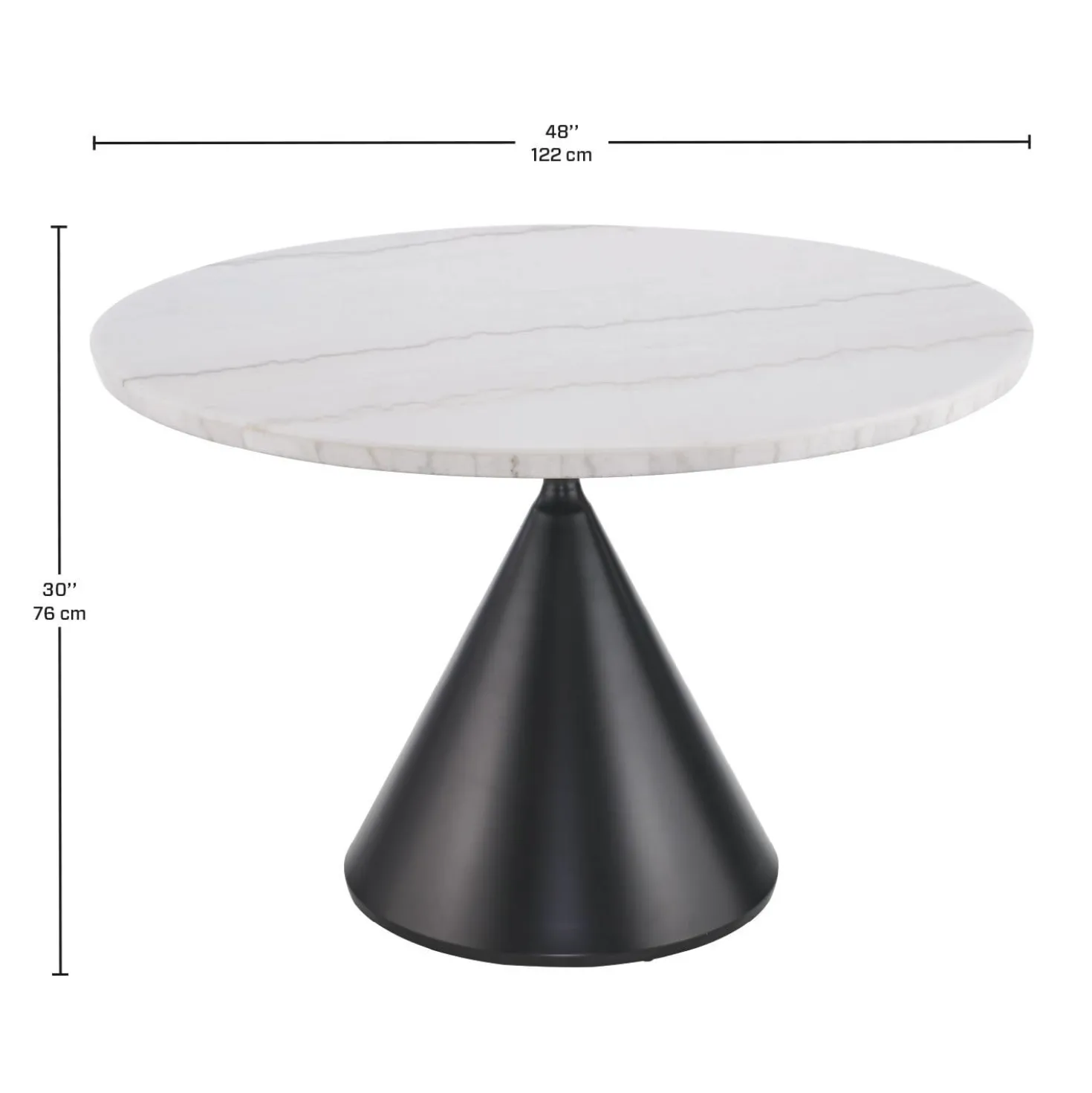Table à manger ronde en marbre - 48"