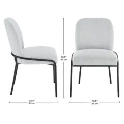 Table à manger ronde en marbre et 4 chaises rembourrées - 48