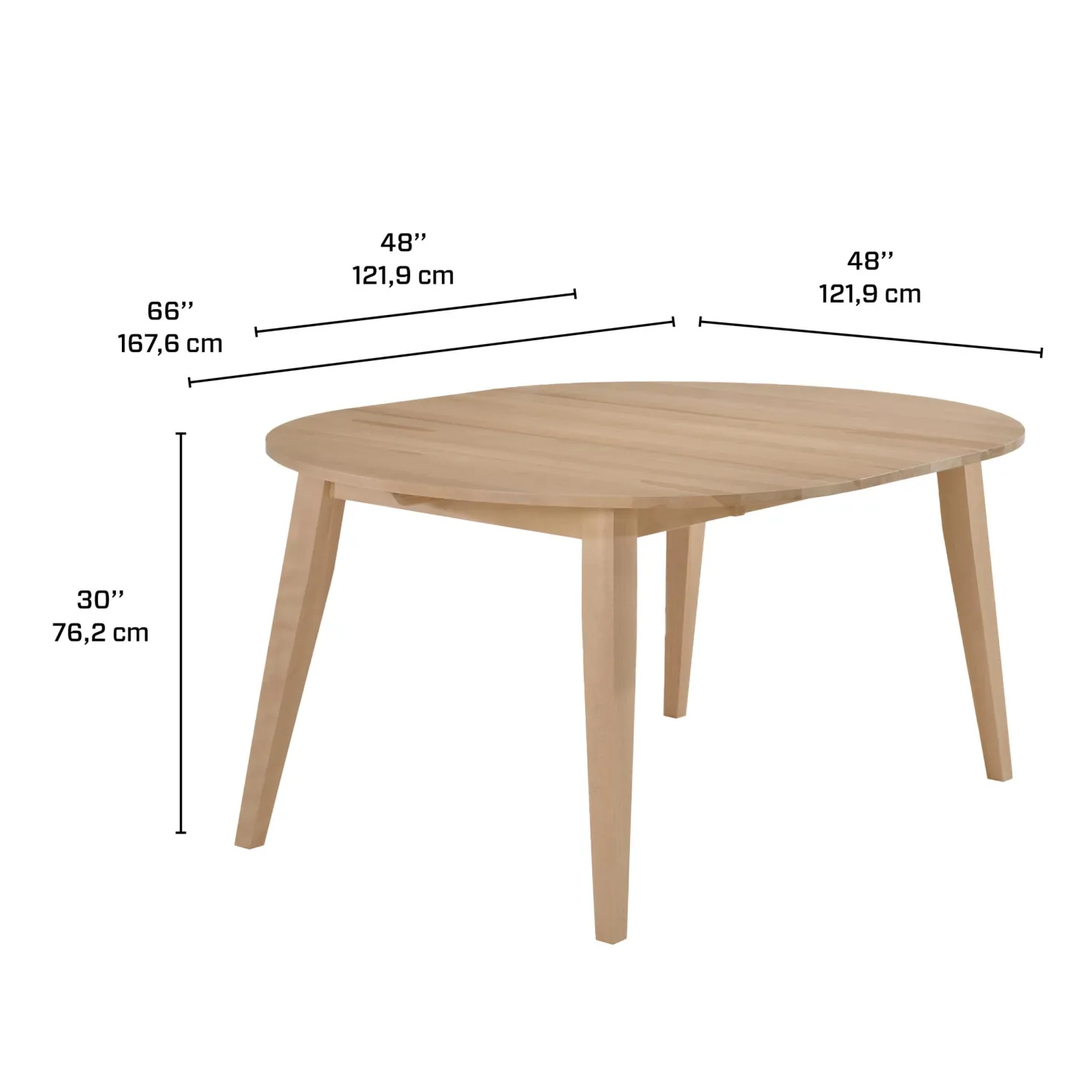 Table à manger ronde extensible (48" à 66") avec 4 chaises - grège