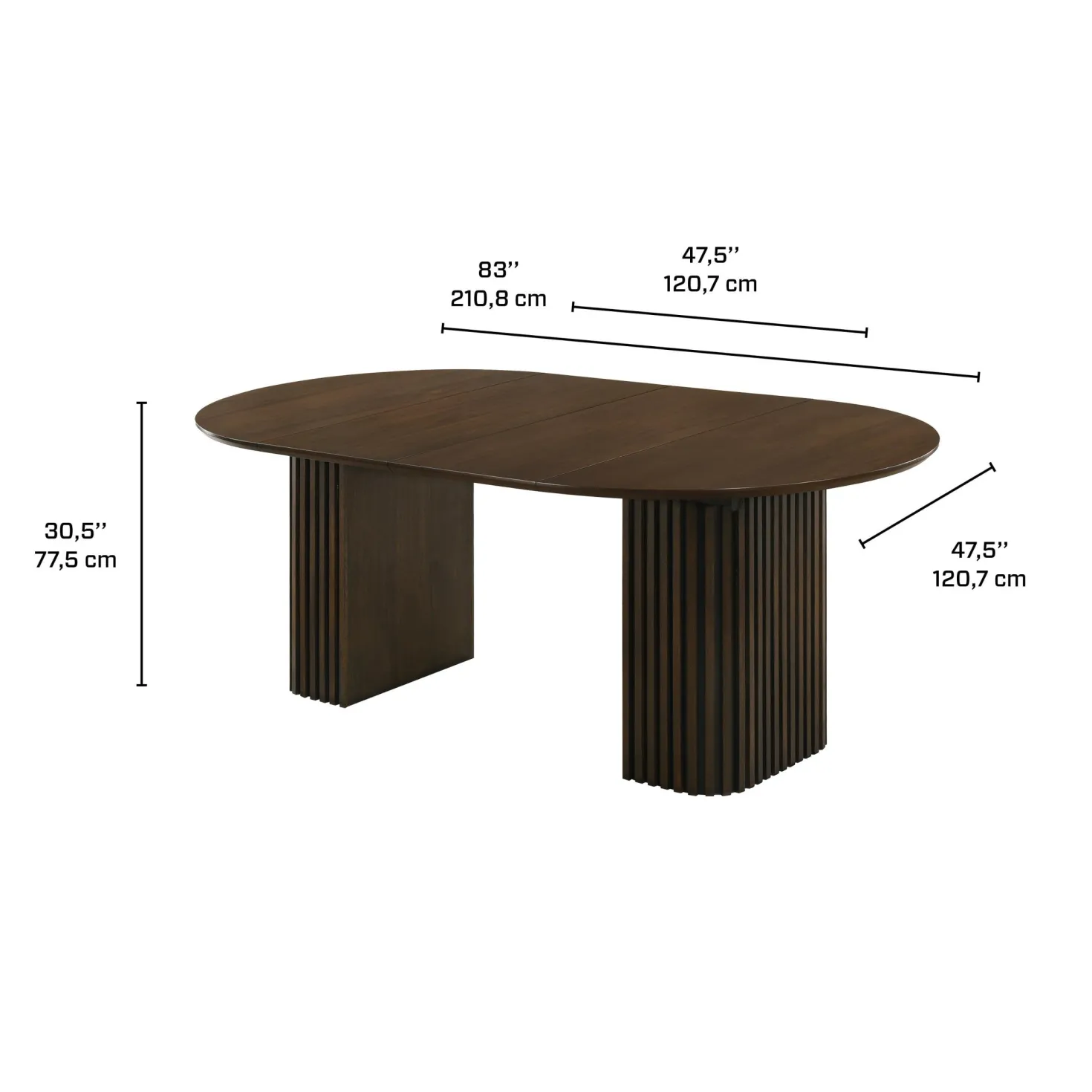 Table à manger ronde extensible (48 à 83") à piédestal