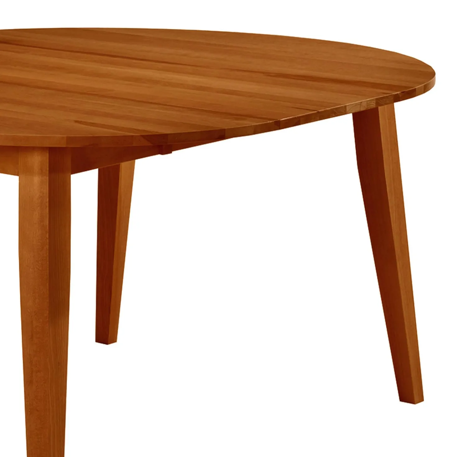 Table à manger ronde extensible en bois massif 48" à 66" - brun