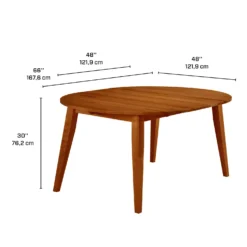 Table à manger ronde extensible en bois massif 48