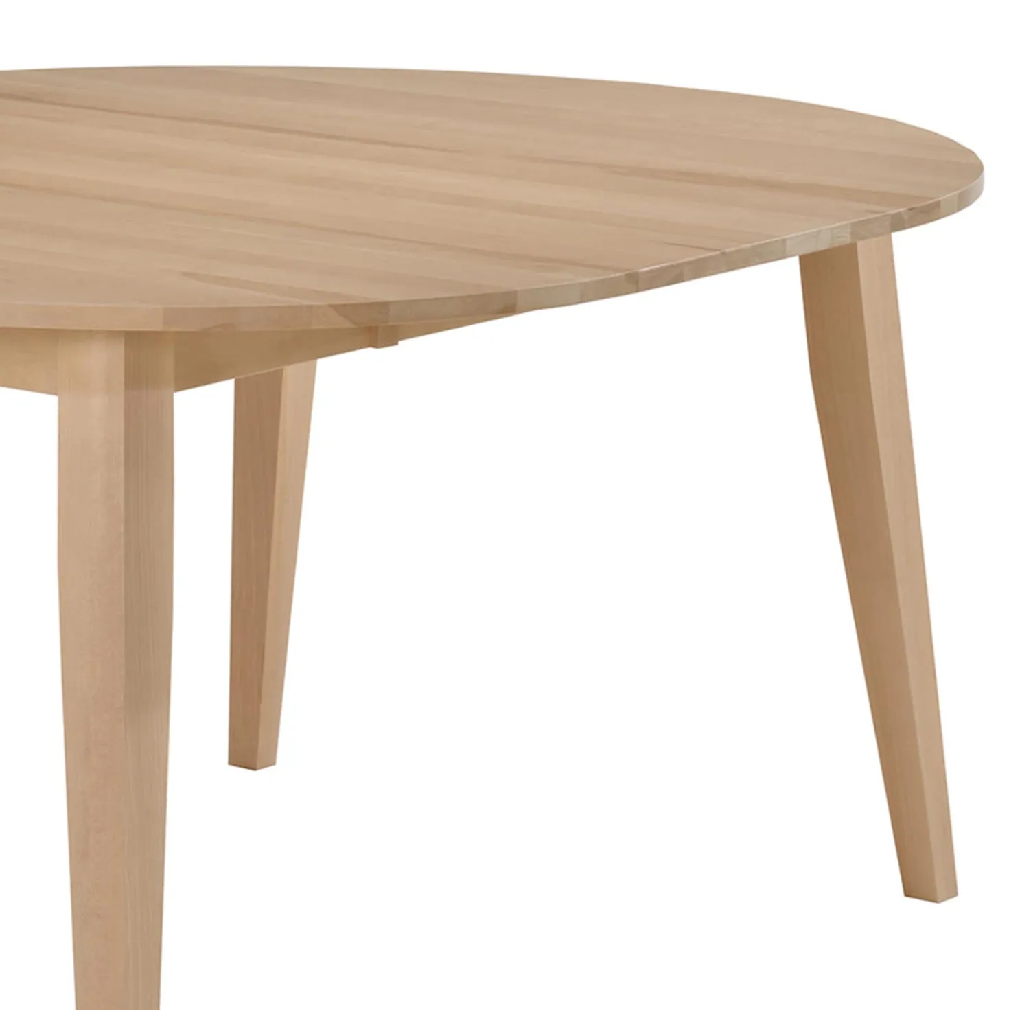 Table à manger ronde extensible en bois massif 48" à 66" - grège