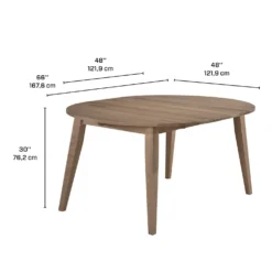 Table à manger ronde extensible en bois massif 48