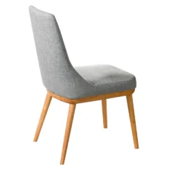 Table à manger ronde à piédestal avec 2 chaises - gris