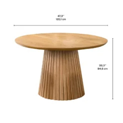 Table à manger ronde à piédestal avec 4 chaises - gris