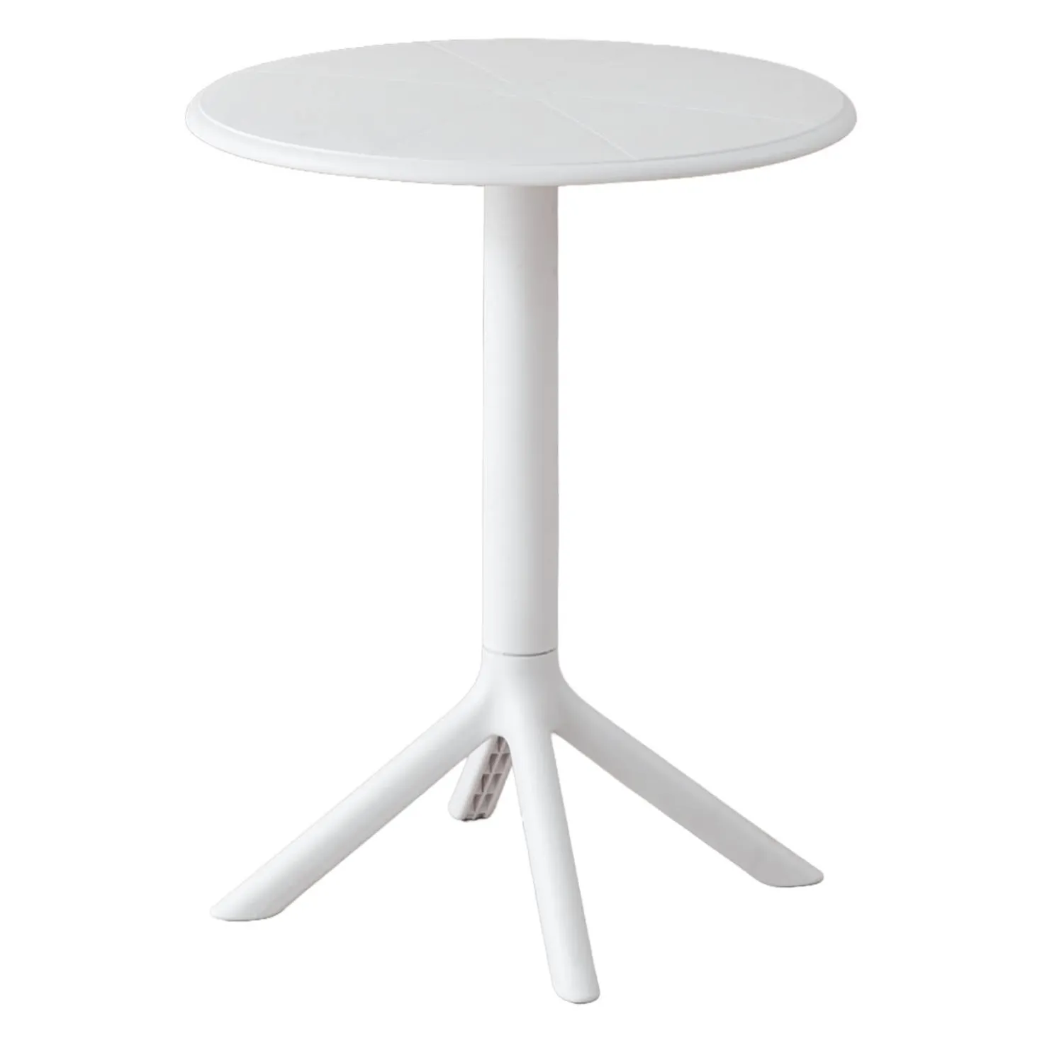 Table ronde intérieur/extérieur en résine – blanc