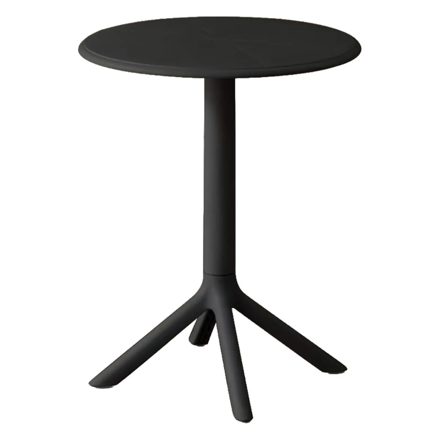 Table ronde intérieur/extérieur en résine – noir