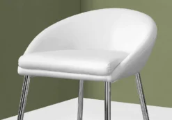 Tabouret de bar - 2mcx/blanc/base chrome/hauteur comptoir