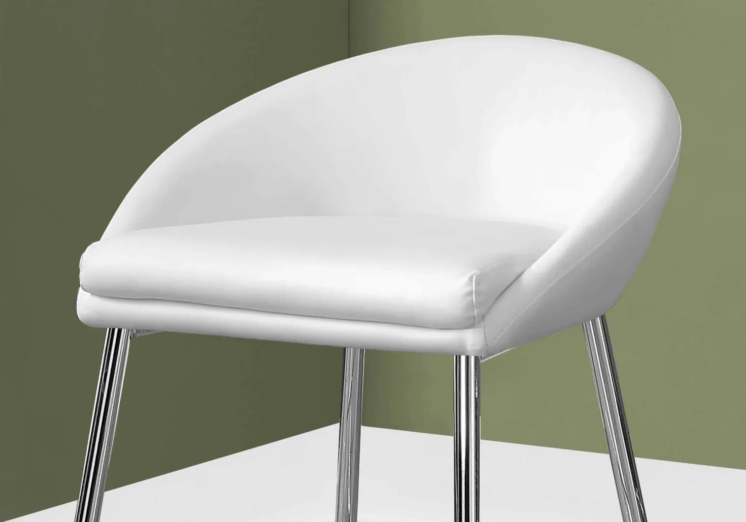 Tabouret de bar - 2mcx/blanc/base chrome/hauteur comptoir