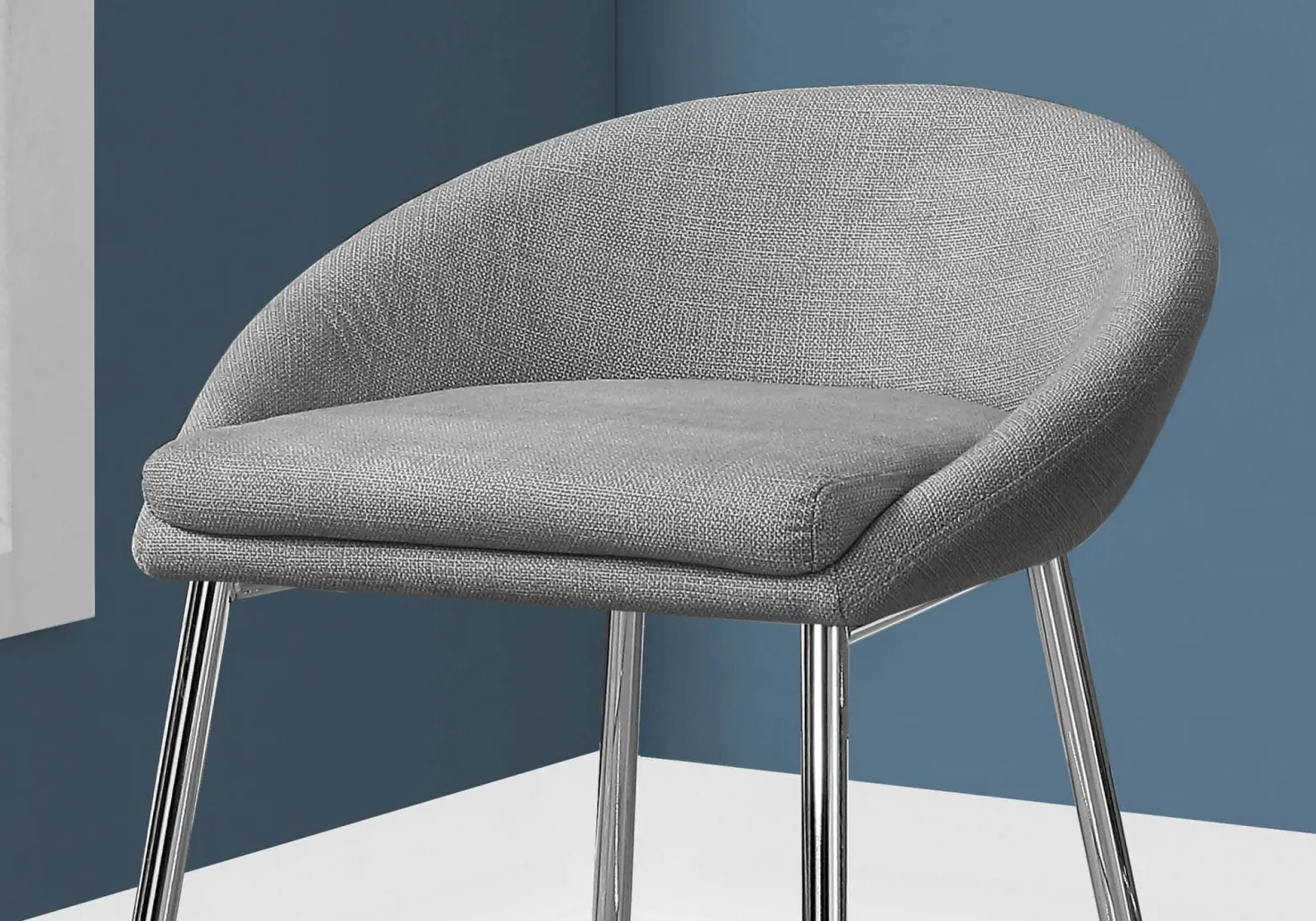 Tabouret de bar - 2mcx, tissu gris, hauteur comptoir
