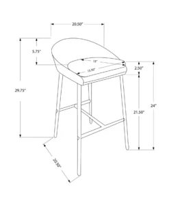 Tabouret de bar - 2mcx, tissu gris, hauteur comptoir