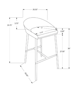 Tabouret de bar - 2mcx, tissu gris, hauteur comptoir