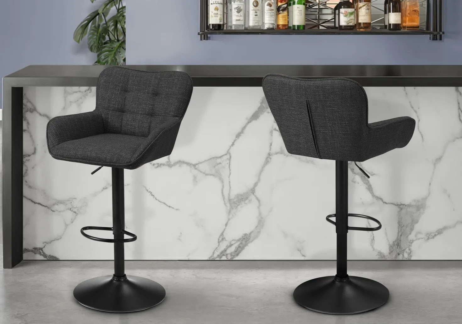 Tabourets de bar (ensemble de 2) noir