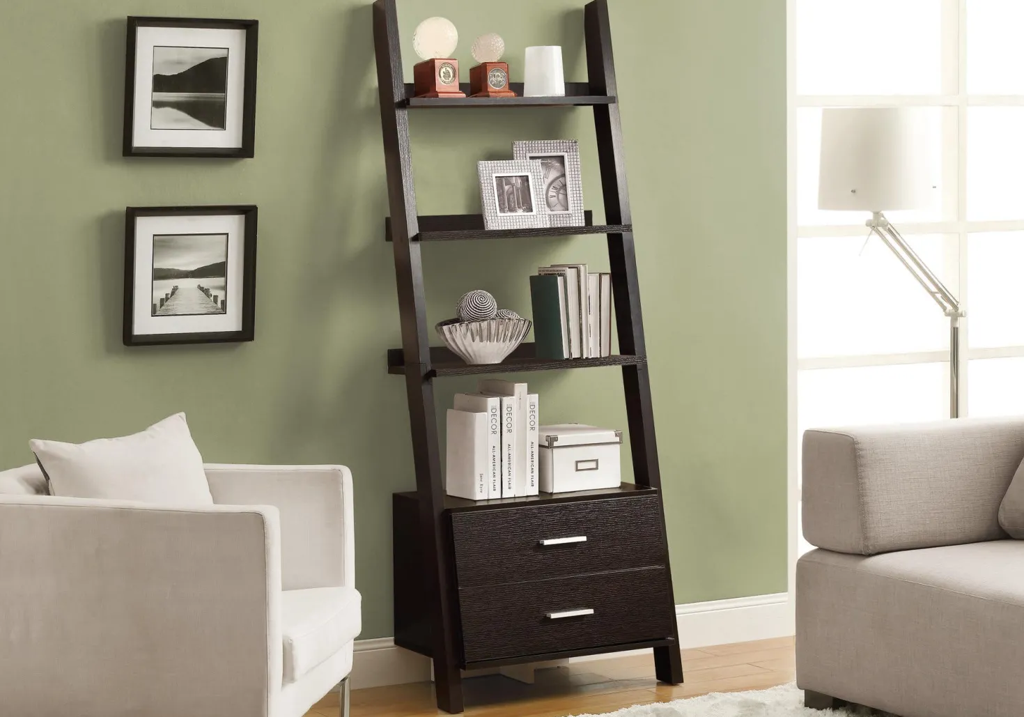 Étagère - 69"H, bibliotheque avec 2 tiroirs espresso - Monarch