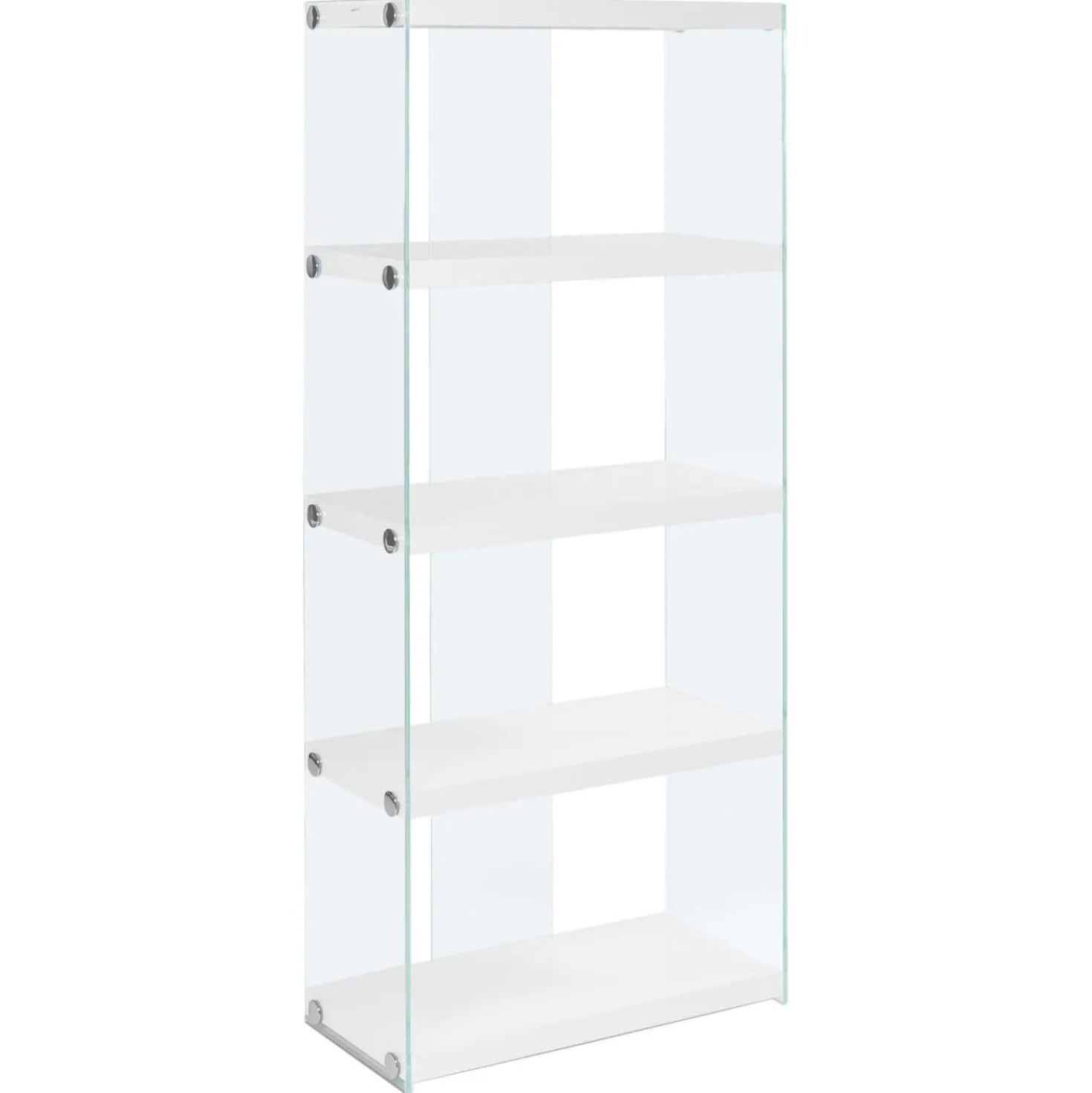 Étagère - 60"H, blanc lustré avec verre trempé - Monarch